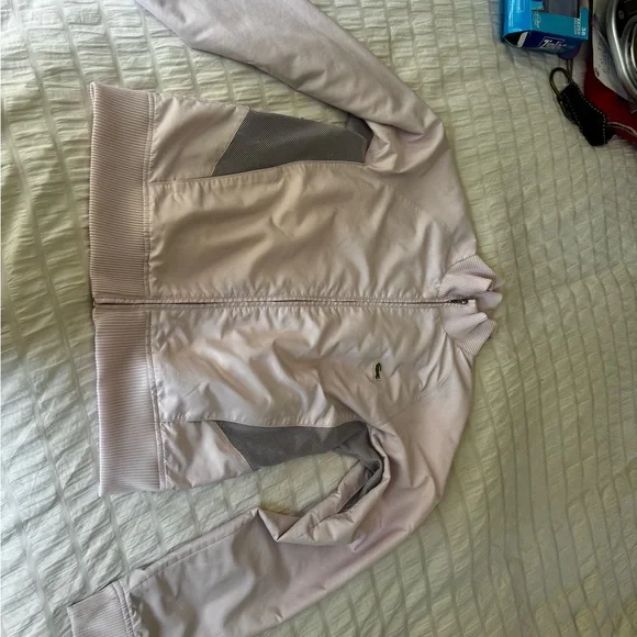 Lacoste pink track jacket woman’s UK 10 US 6 vintage mesh side detail - Picture 10 of 11